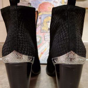 Jeffrey Campbell Cromwell black suede/snake 8.5